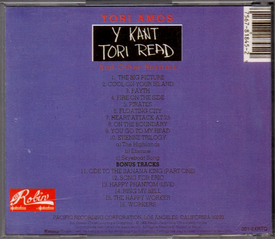 Y Kant Tori Read - 1988 - Bootlegs (Unofficial) - Music - Y Kant